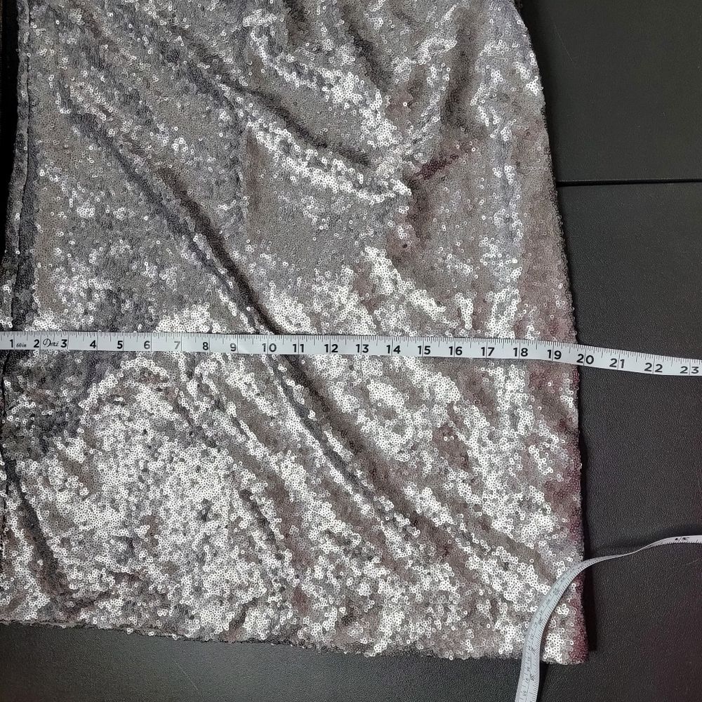 Charming Charlie Sequins Dress Size S Silver Pewter Sequin Glam - Picture 12 of 13
